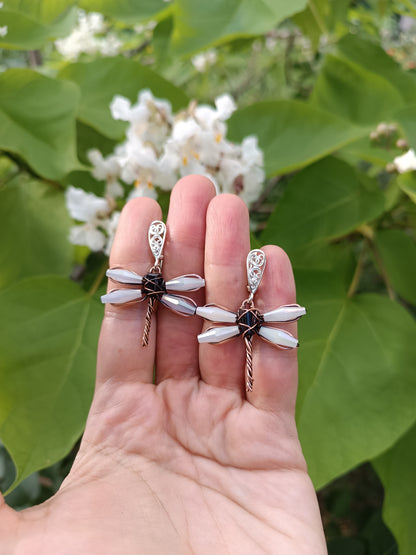 Dangling dragonfly earrings