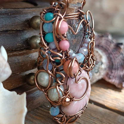 Heart of the ocean. Reversible vial necklace
