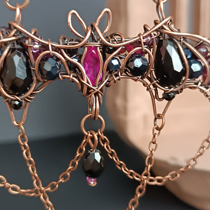 Dark lady. Bat necklace