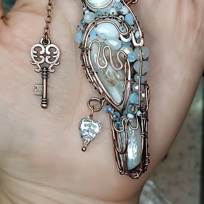 Secret keeper. White raven necklace. Rare version.