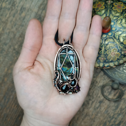 Cat in the window. Necklace