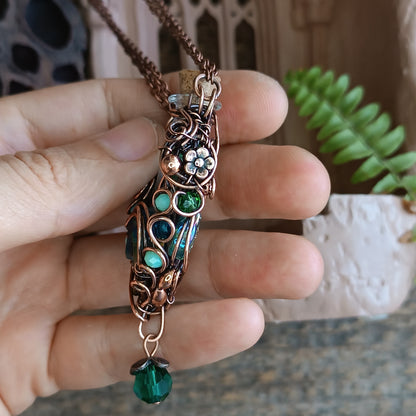 Aurora fairy. Vial necklace