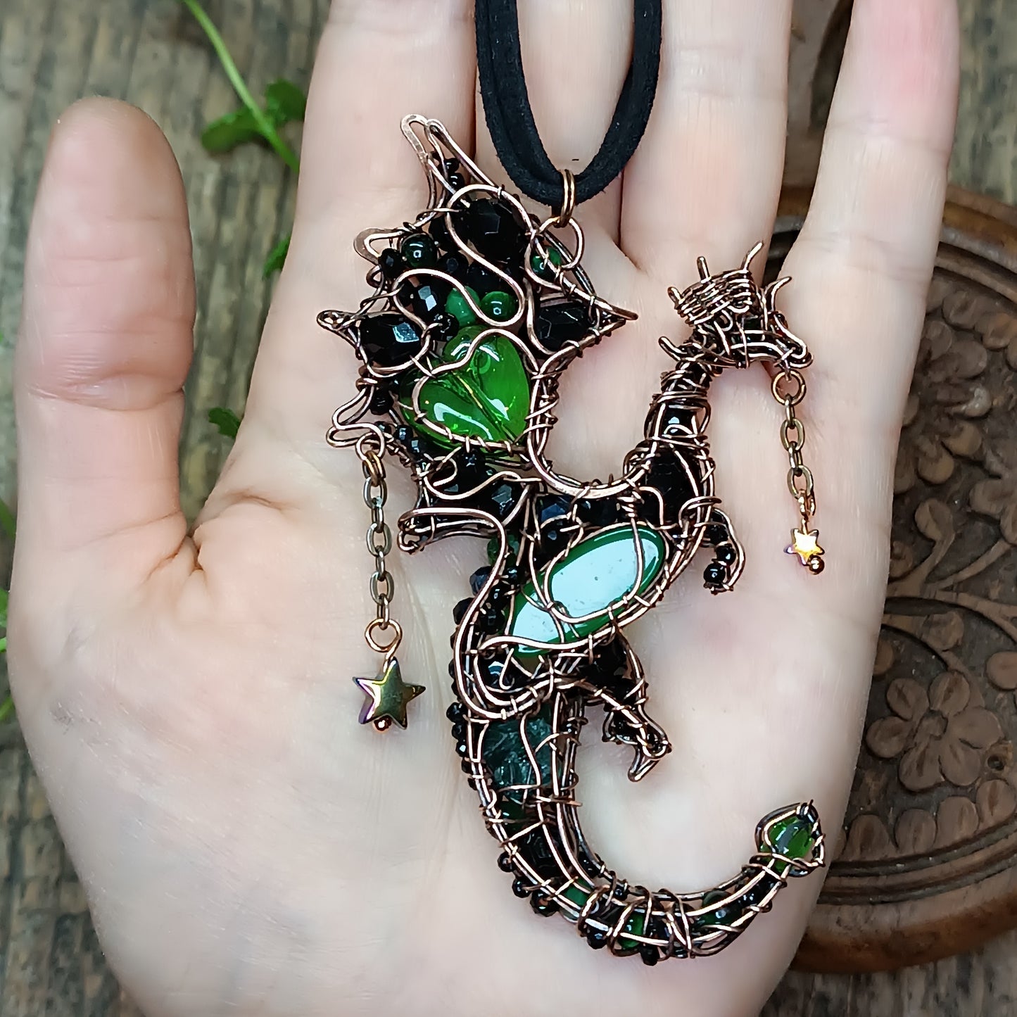 Forest heart.💚 Dragon necklace