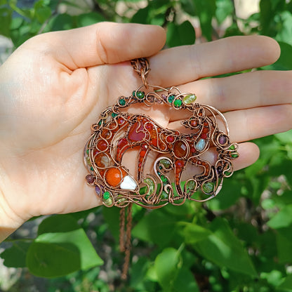 A day in the forest. Fairy tale fox necklace.