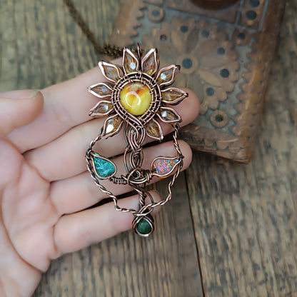 Sunflower necklace