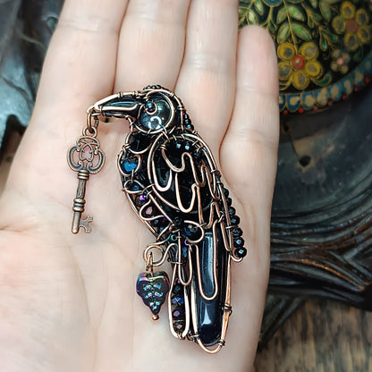 Magical secret keeper. Raven necklace