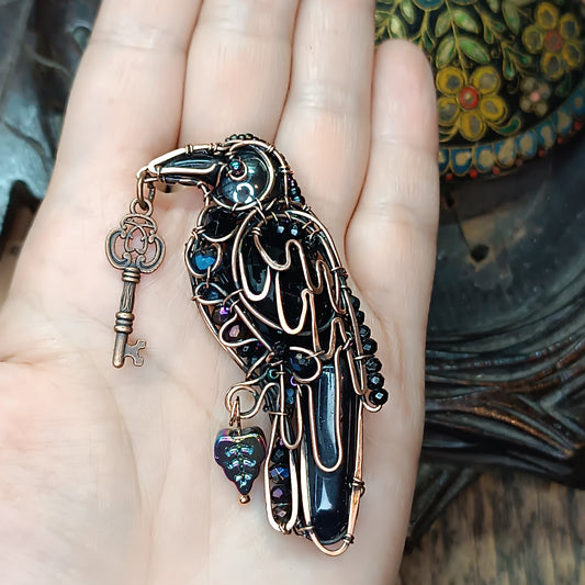 Magical secret keeper. Raven necklace