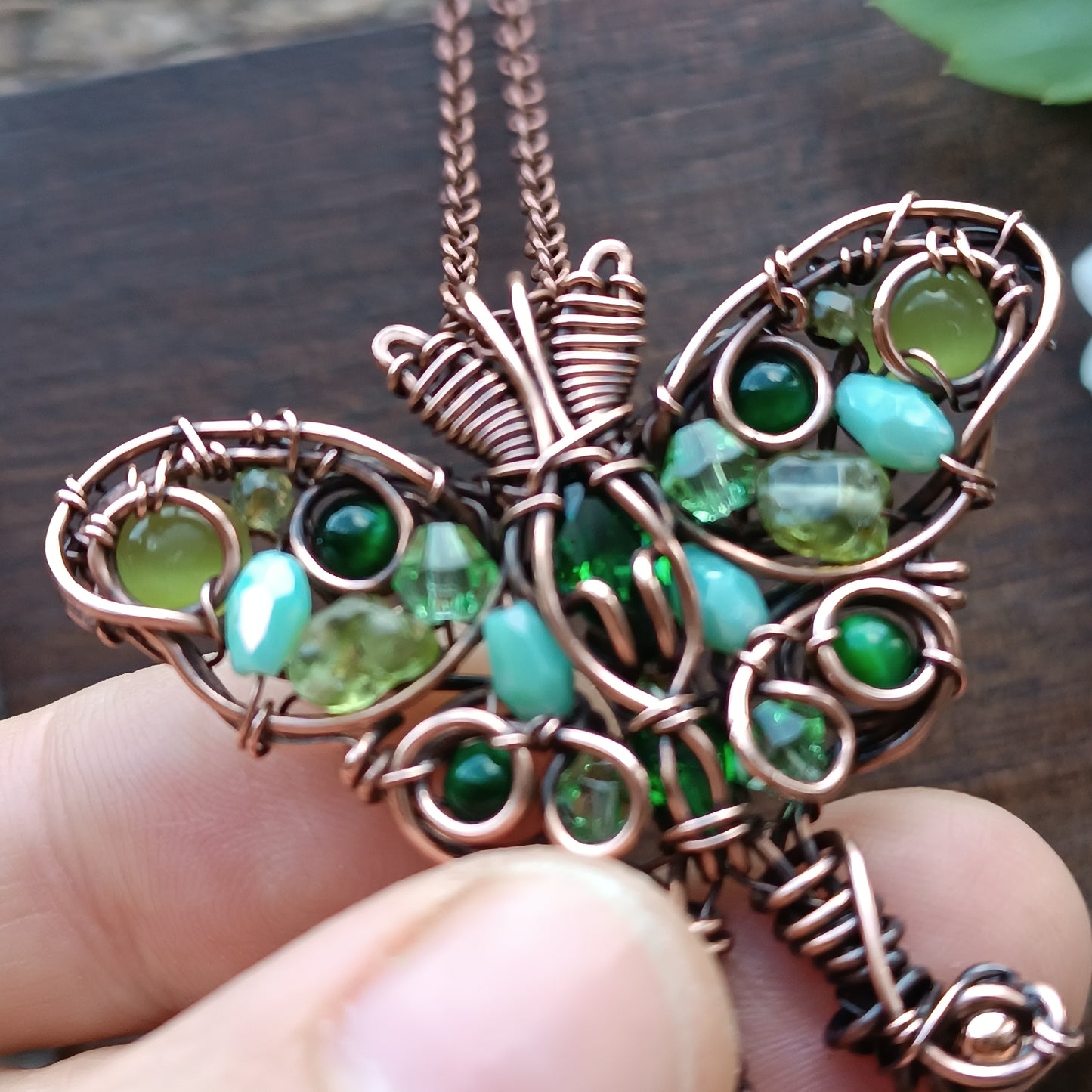 Luna moth necklace