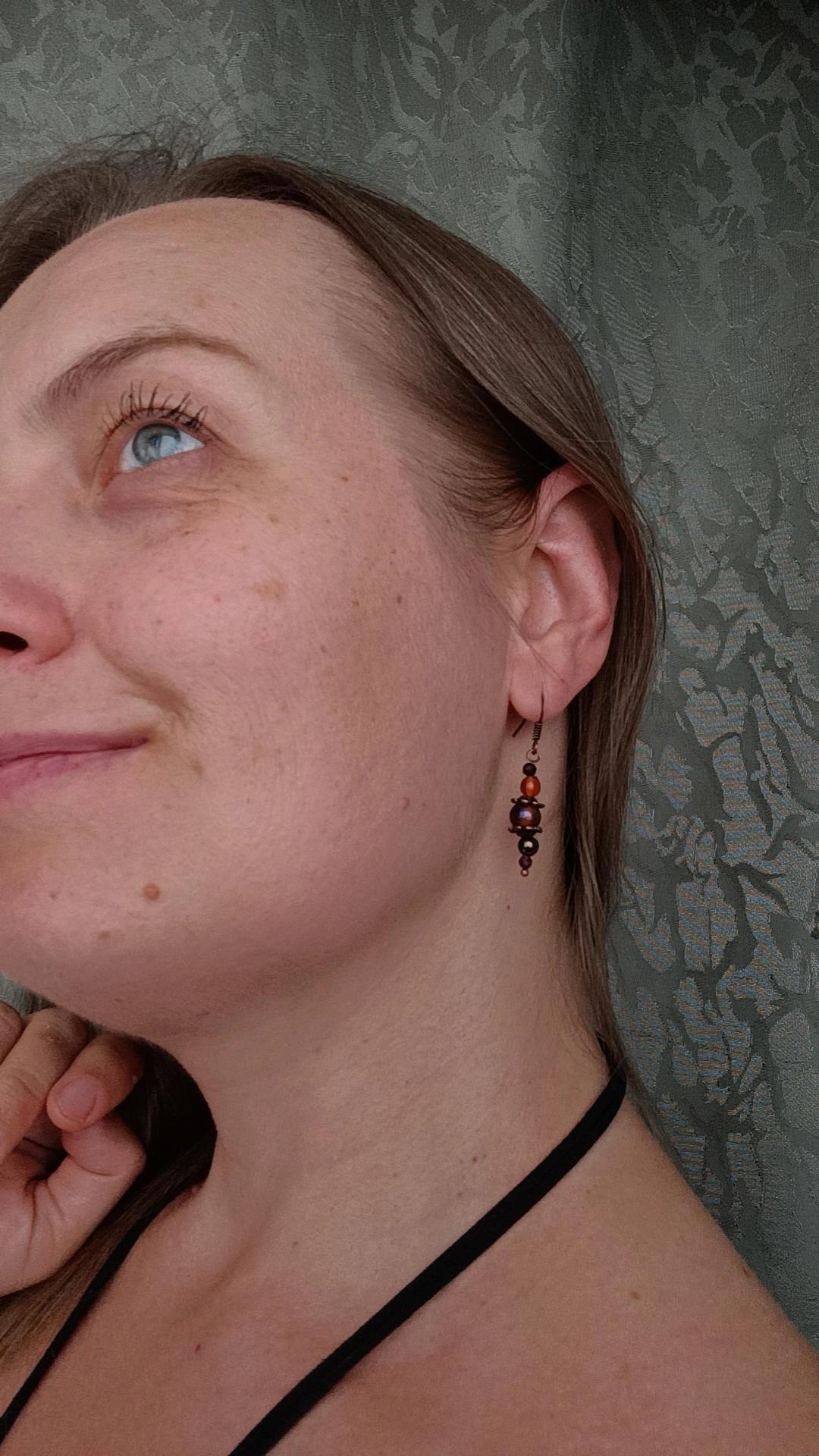 Beaded statement necklace and earrings.