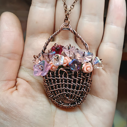 Flower basket pendant