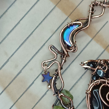 Stars catcher. Raven necklace