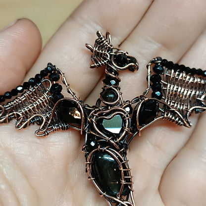 For Ann. Black mini dragon pendant