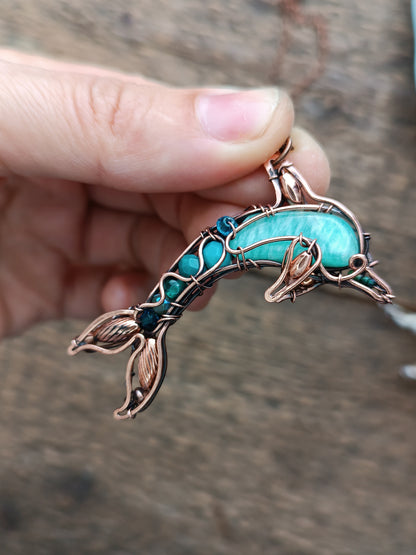 Amazonite dolphin 🐬 pendant