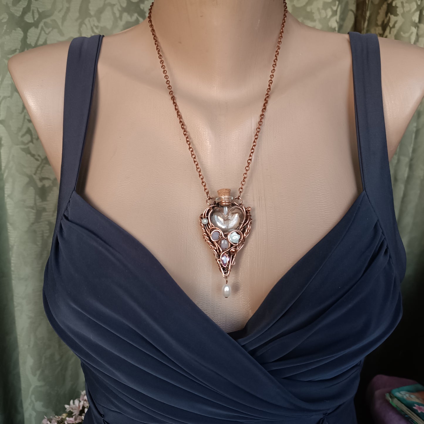 Whispering Dawn. Vial necklace