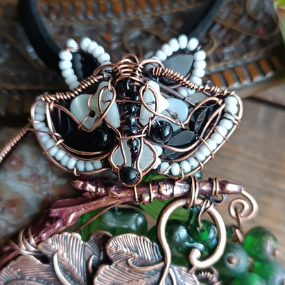 Raccoon and grapes necklace 🦝🍇