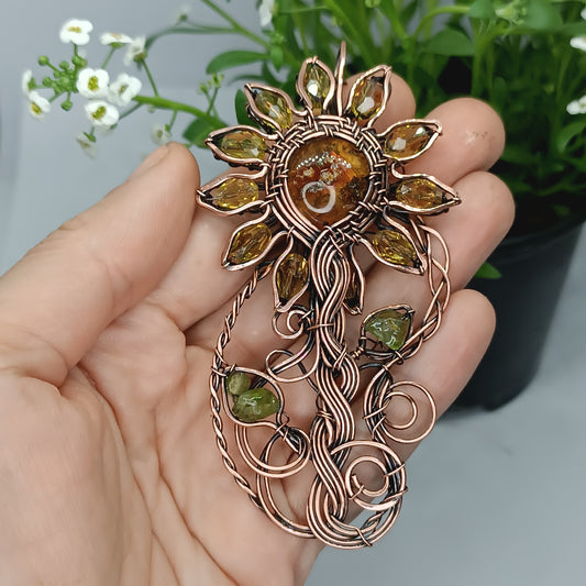 Sunflower necklace