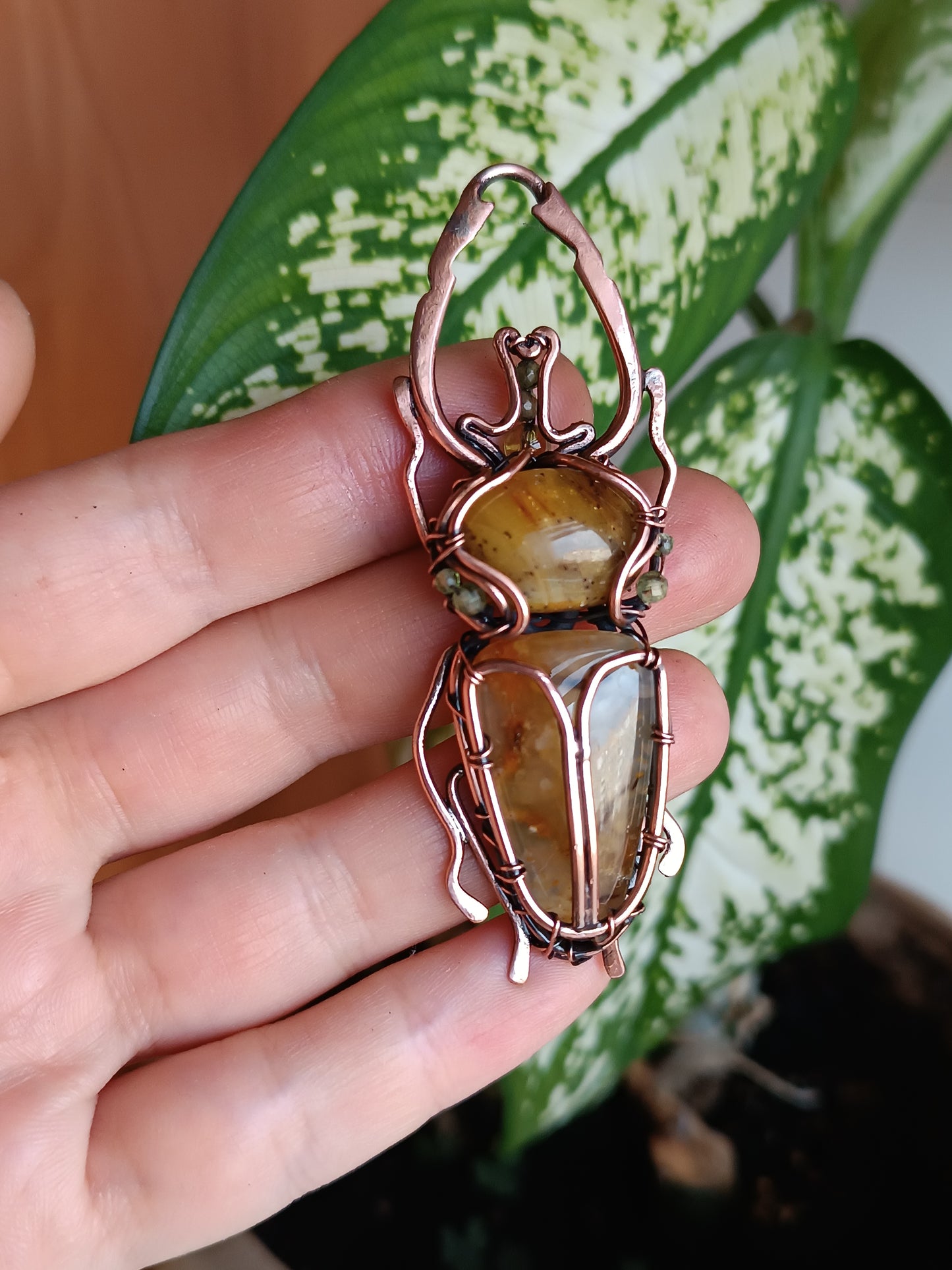 Stag beetle necklace