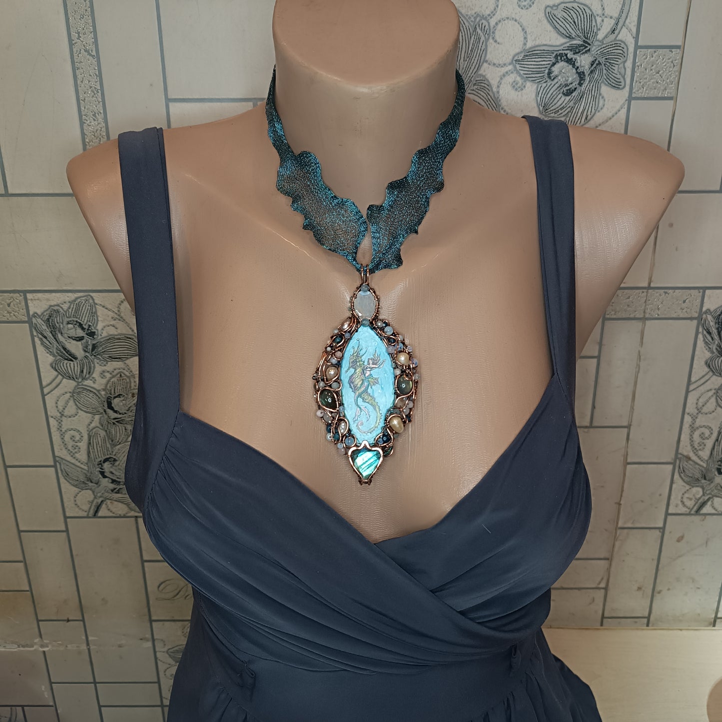 Mermaid and Seahorse necklace.