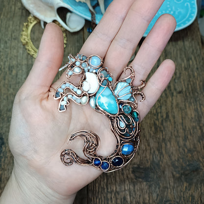 Kelpie, the spirit of the sea. Mermicorn necklace