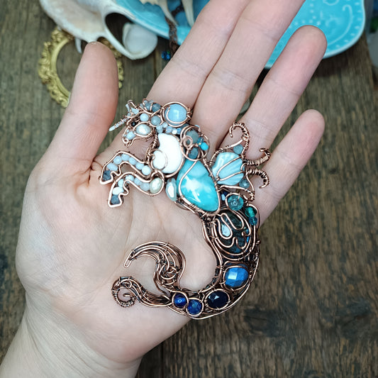 Kelpie, the spirit of the sea. Mermicorn necklace