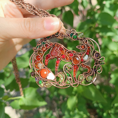 A day in the forest. Fairy tale fox necklace.