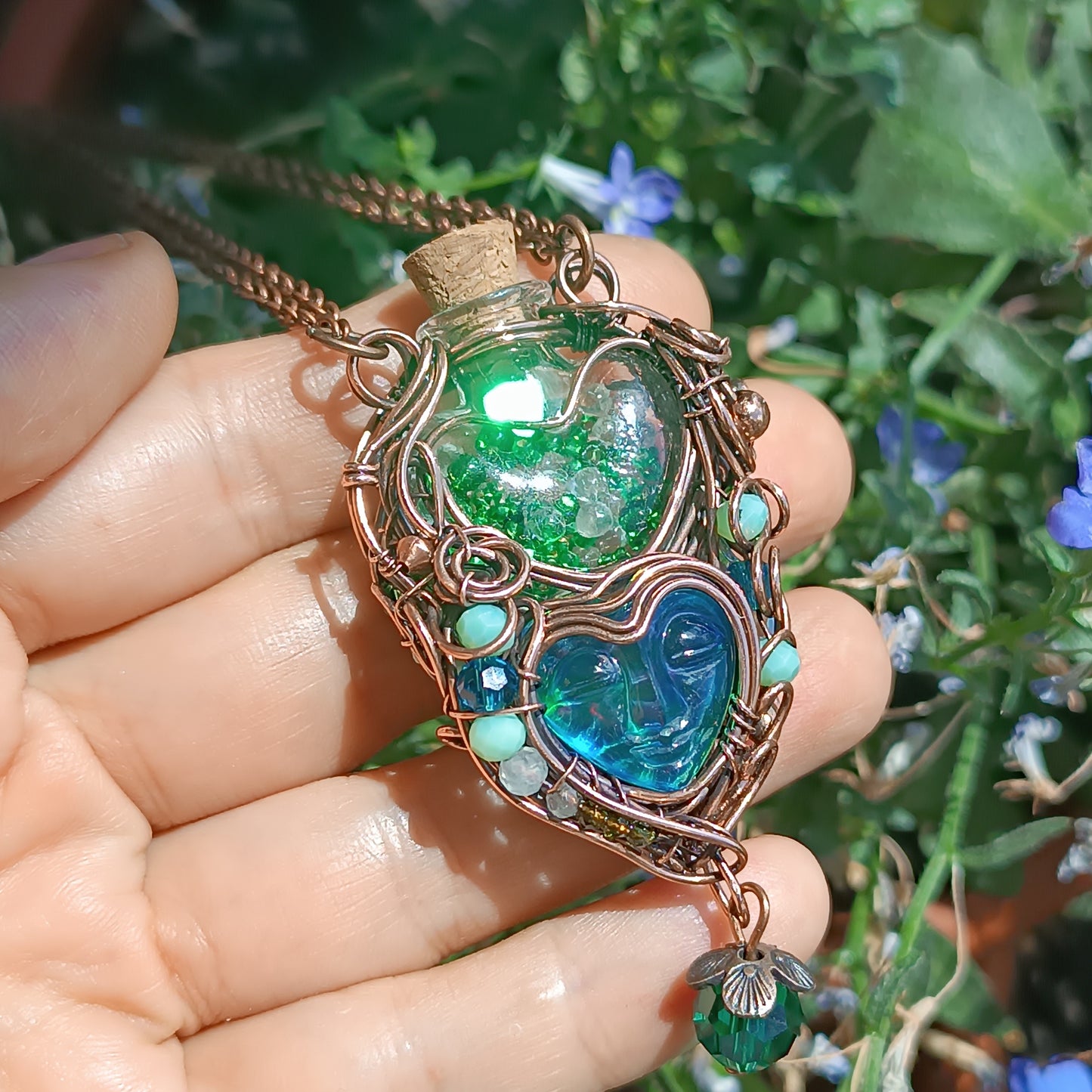 Aurora fairy. Vial necklace