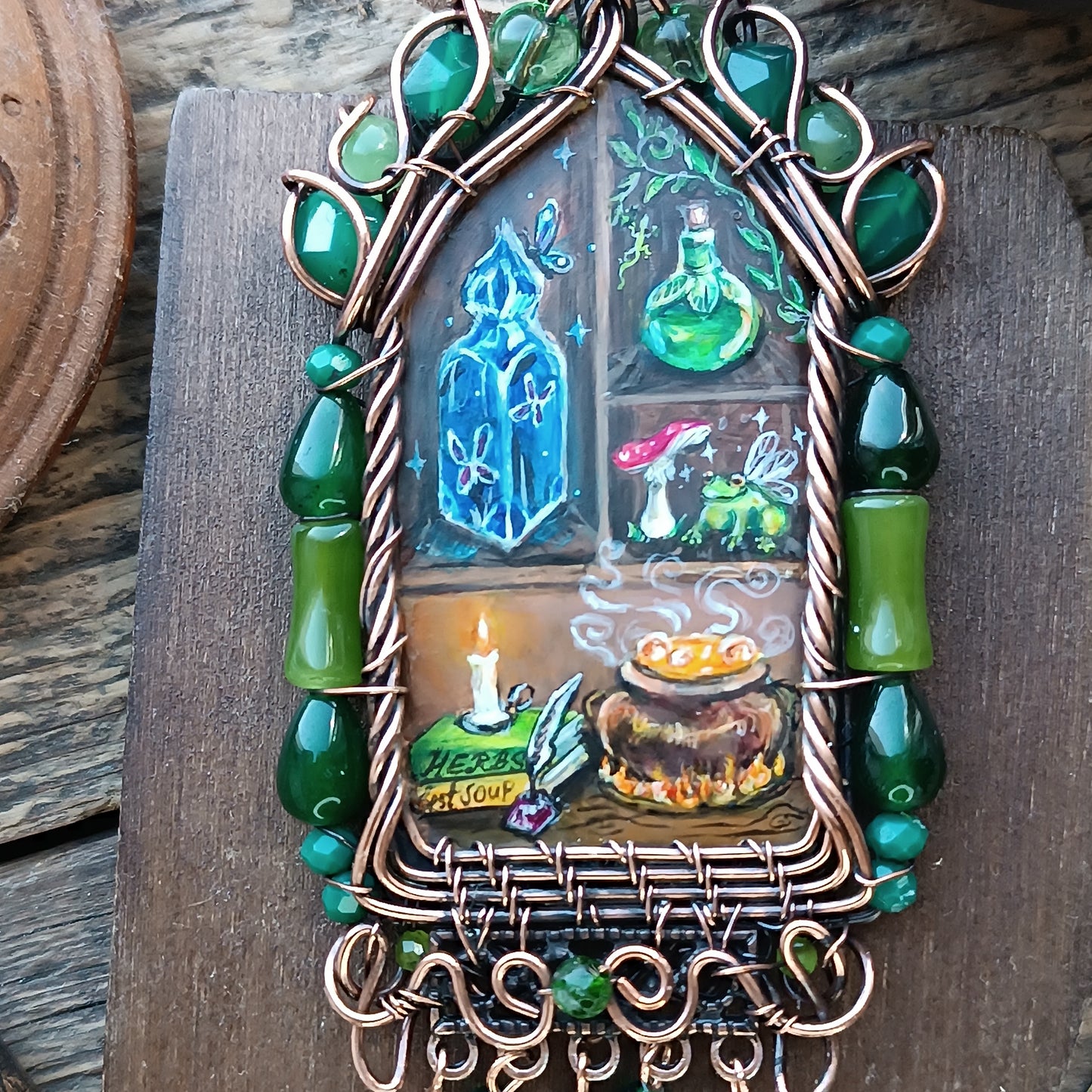"Forest shaman"🌿🦊Wearable art necklace.