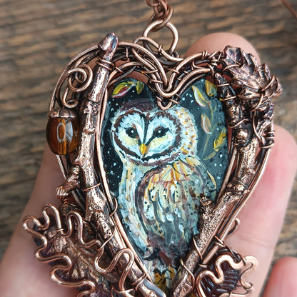 Owl in the hollow necklace