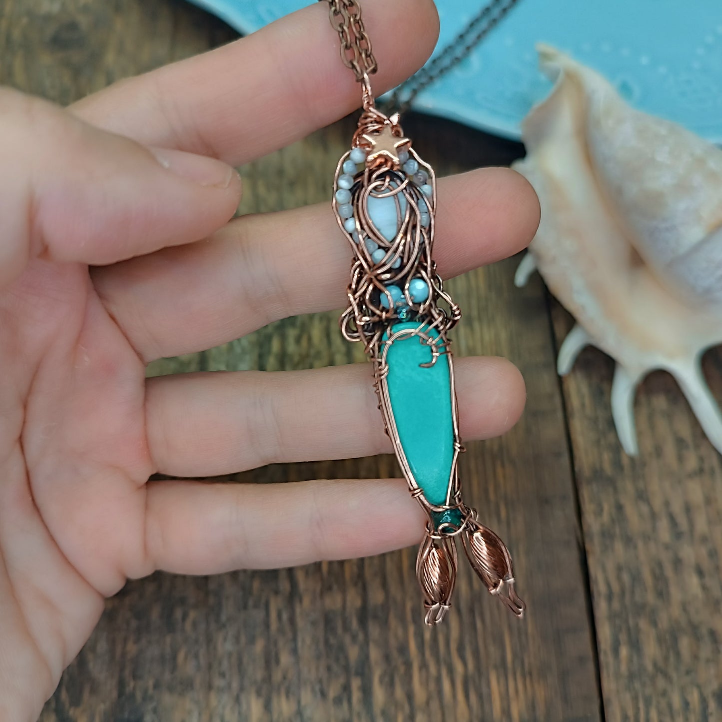 Turquoise mermaid pendant 🩵🧜