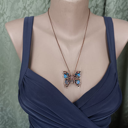Iridescent butterfly necklace