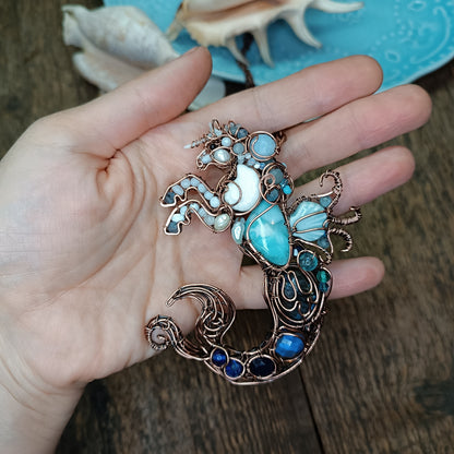 Kelpie, the spirit of the sea. Mermicorn necklace