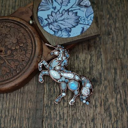 White unicorn pin