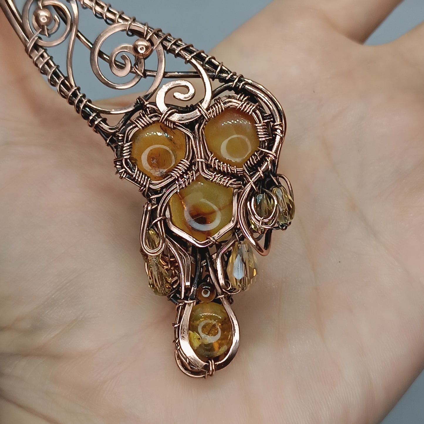 Bee and honey combs Collar necklace