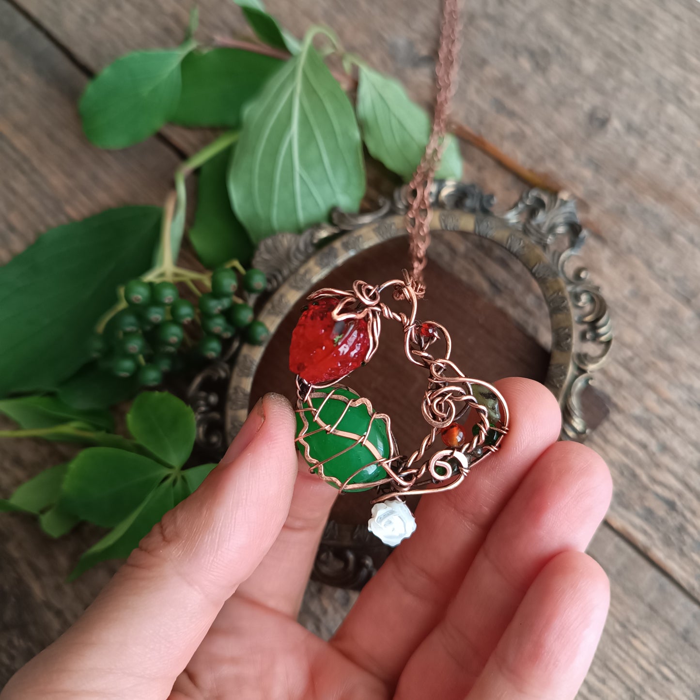 For Eustacia. Strawberry necklace