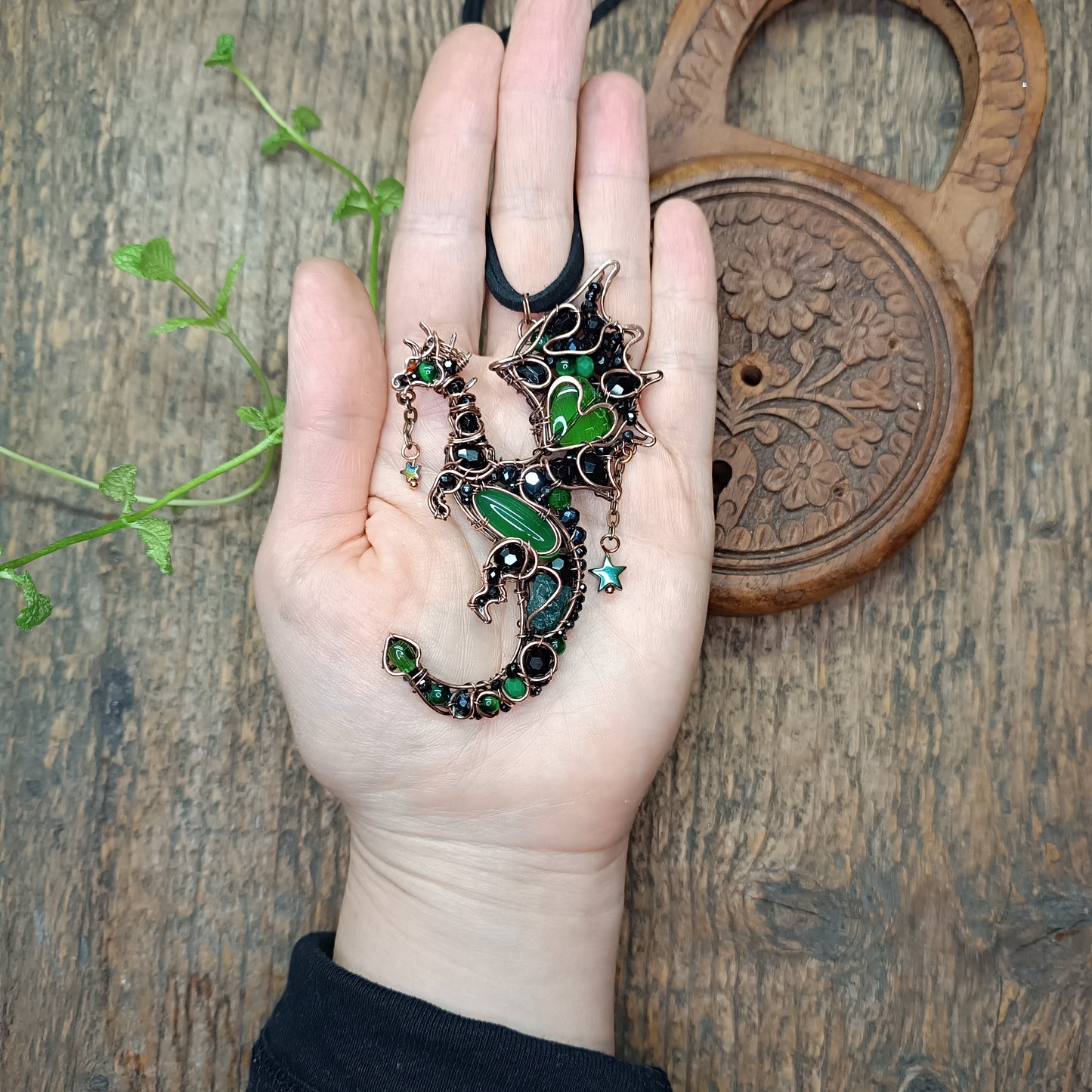 Forest heart.💚 Dragon necklace