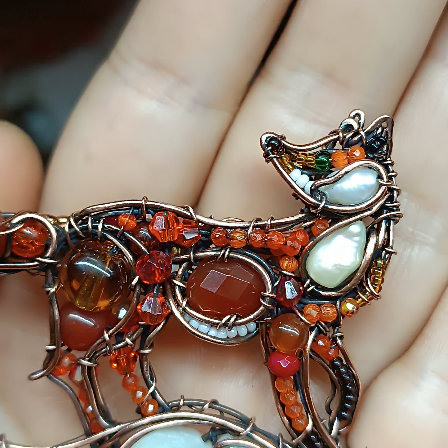 For Amanda. Fox brooch.