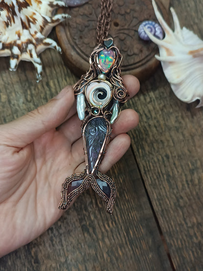 Aurora mermaid necklace🧜💜