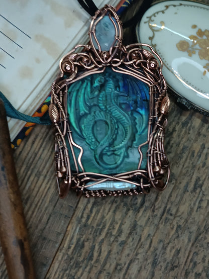 Blue dragon necklace