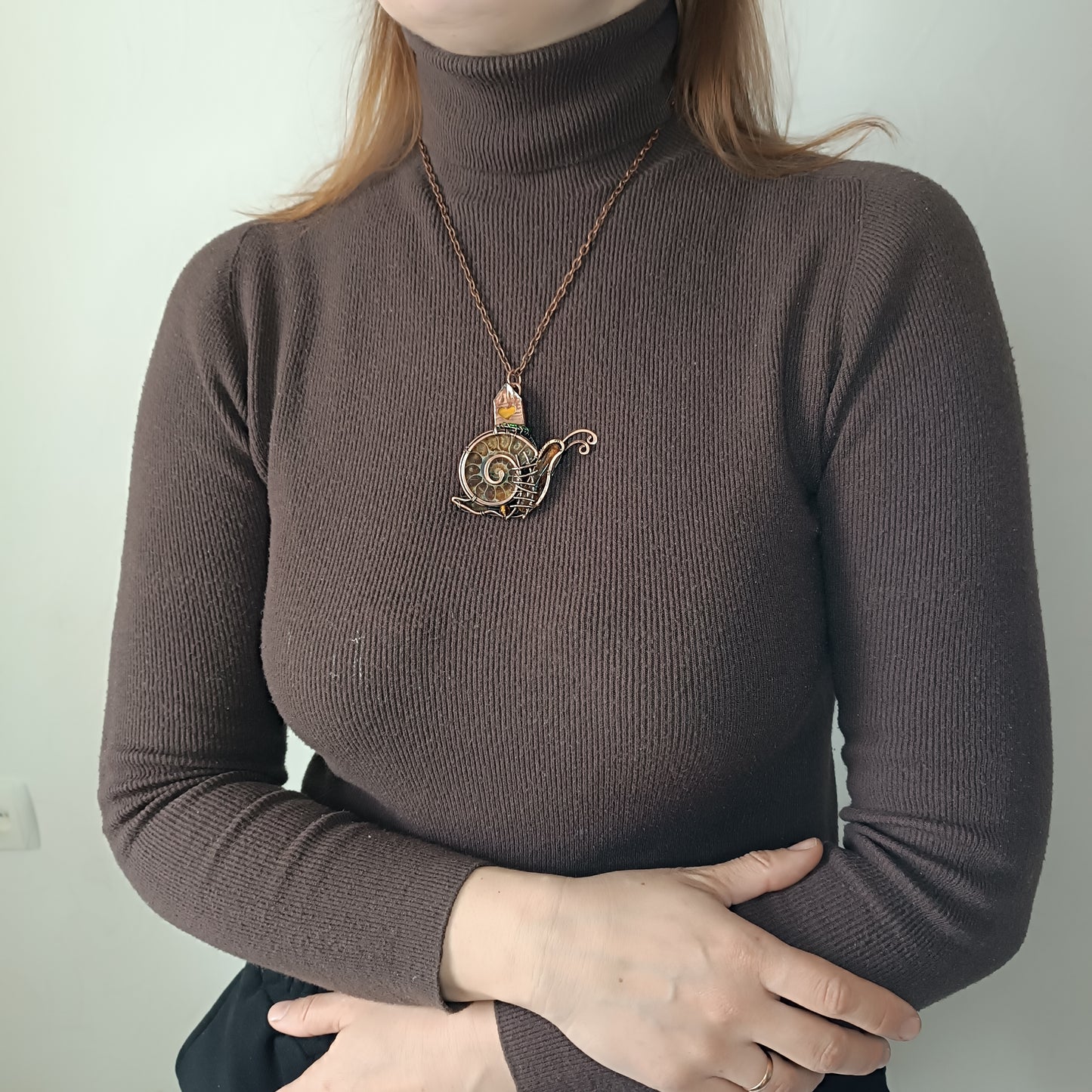 Snail and Fairy house necklace