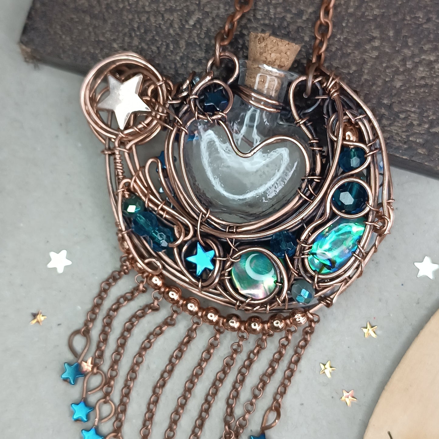 Love you to the moon and back. Vial necklace