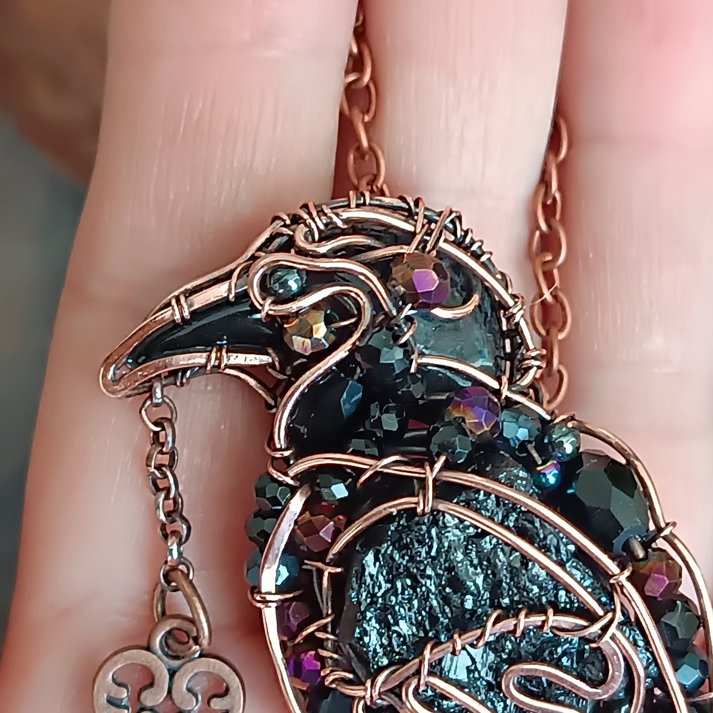Secret keeper. Raven necklace