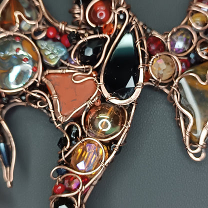 Fire dragon statement necklace