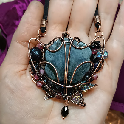 For Cindy. Blue rose necklace