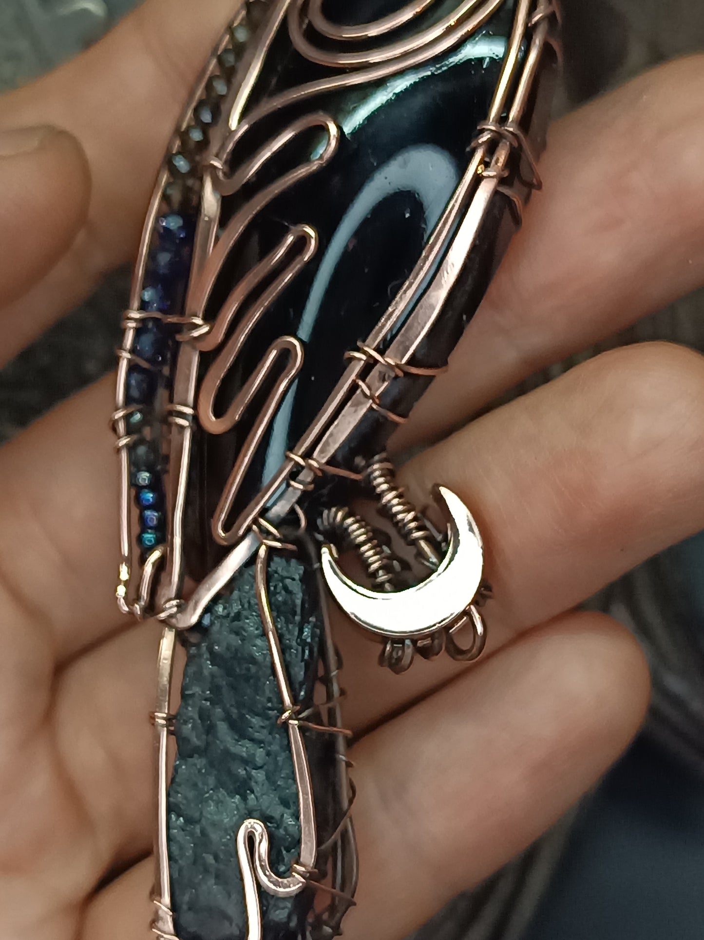 Midnight keeper. Raven necklace