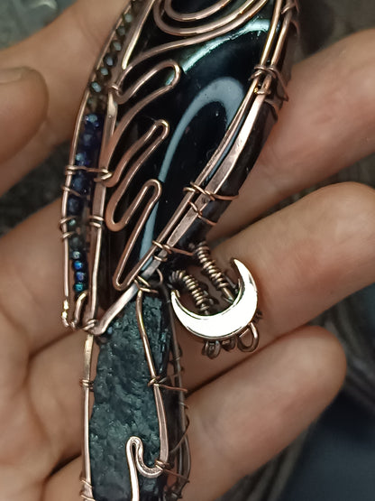 Midnight keeper. Raven necklace