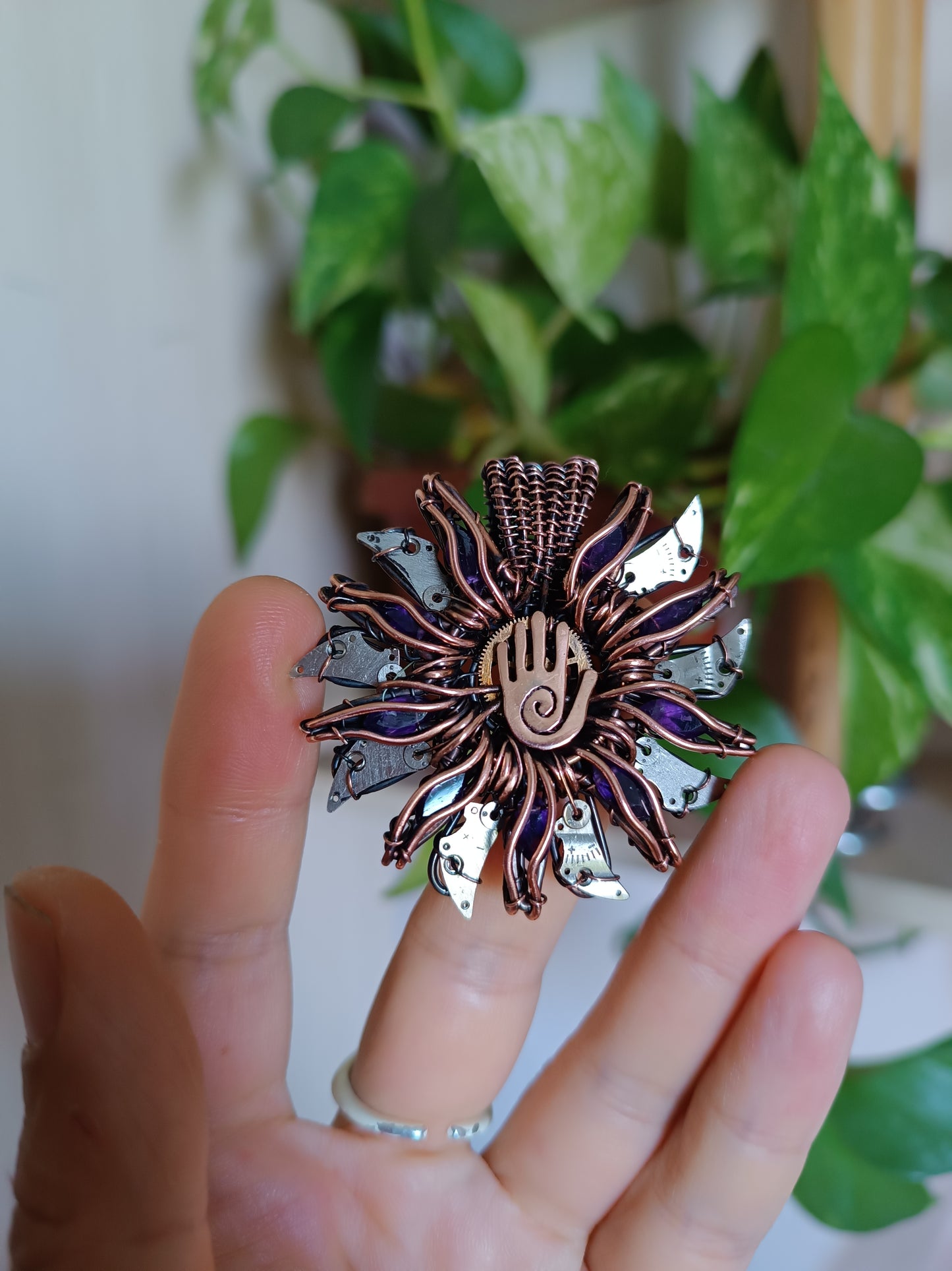 Purple sun necklace