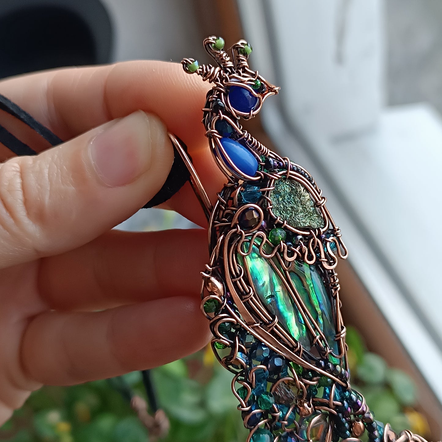 Peacock necklace