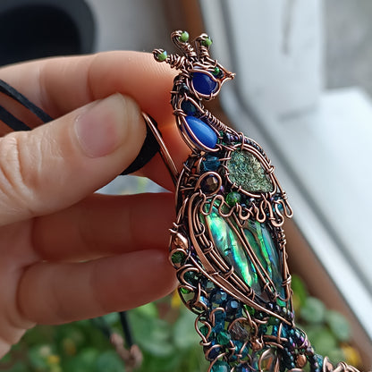 Peacock necklace