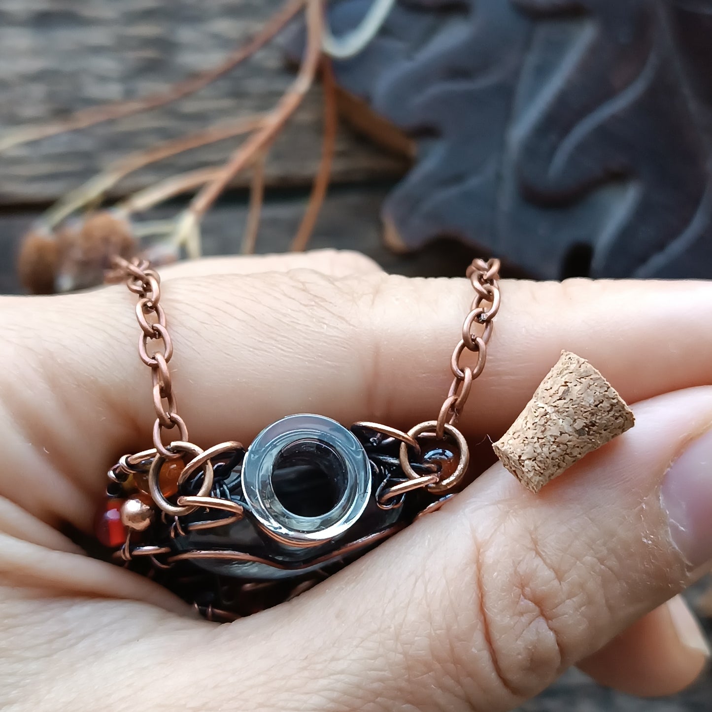 Beaded autumn necklace