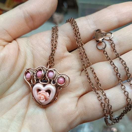 Cute pink paw pendant